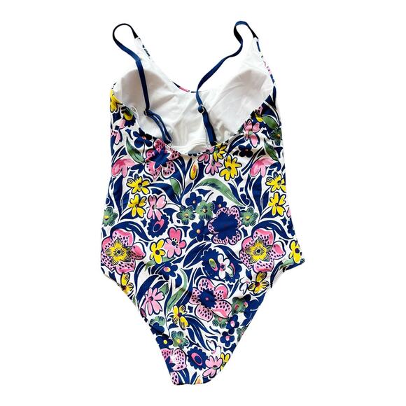 ROBERTA ROLLER RABBIT One Piece Chachas Scoop Multi Swimsuit Floral White Blue - Picture 5 of 8